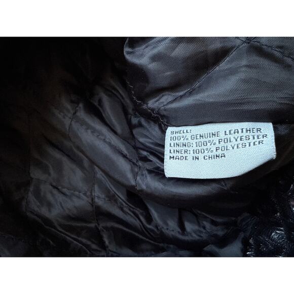 Vintage y2k Men's Black Patchwork Leather Jacket Size XL - Picture 7 of 7